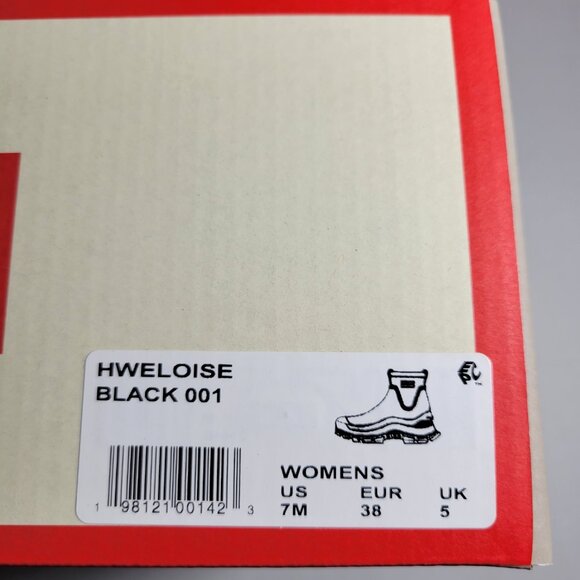 Hunter Women's Eloise Lug Sole Waterproof Neoprene Rain Booties in Black - Picture 5 of 12